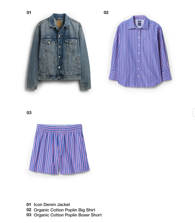 an image of three pieces from GAP